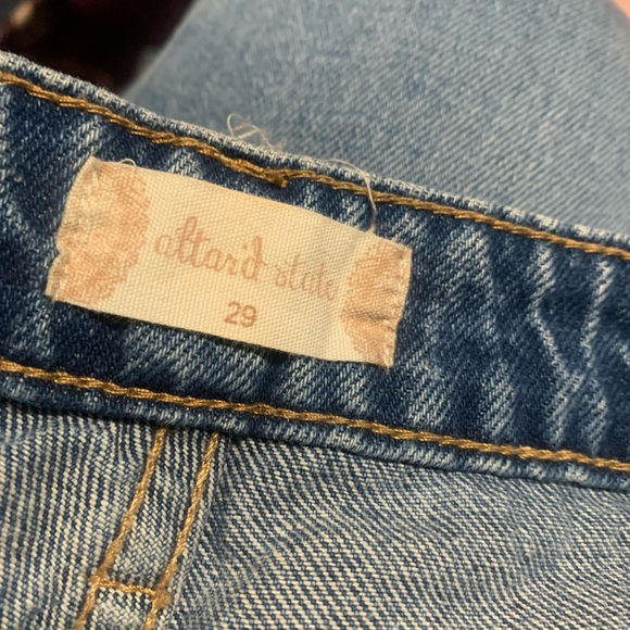 Altar'd State Two-Tone Straight Leg Jeans in Blue and White - Picture 3 of 3